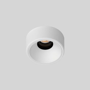 semi recessed LED spotlight with protruded or flush installation option for modern ceiling lighting in living room kitchen hallway