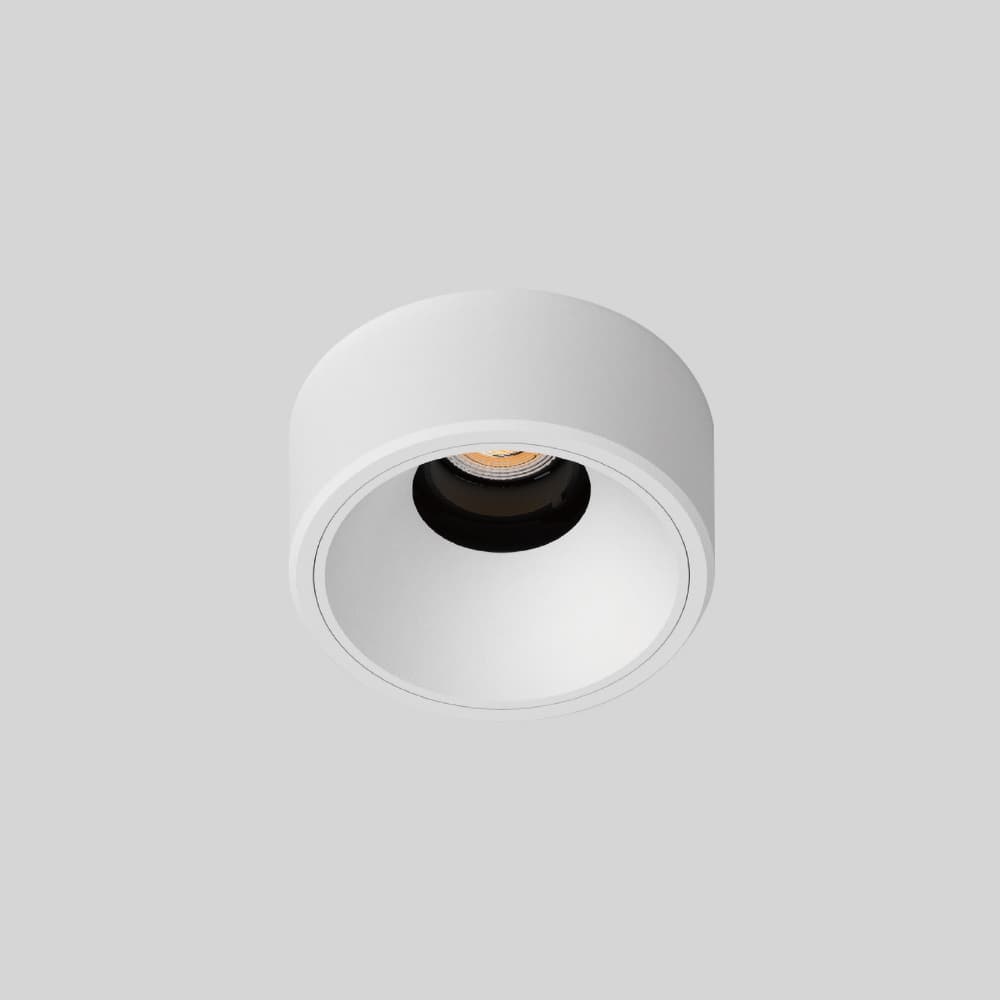 semi recessed LED spotlight with protruded or flush installation option for modern ceiling lighting in living room kitchen hallway
