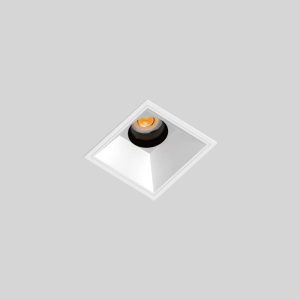 Single-head square recessed spotlight with adjustable angle, ideal for modern home living rooms, hallways, kitchens, and offices