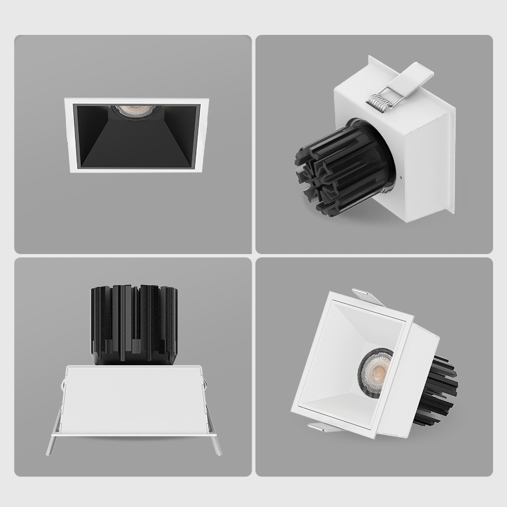 Outdoor IP65 recessed LED downlight with anti glare design for porch, entryway and roof overhang lighting
