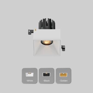 Anti-glare recessed downlight with deep aluminum reflector for bedroom, hallway and hotel interiors