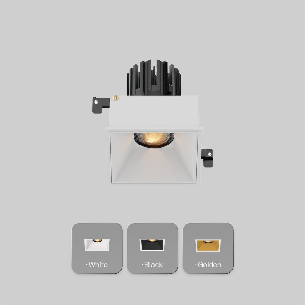 Anti-glare recessed downlight with deep aluminum reflector for bedroom, hallway and hotel interiors