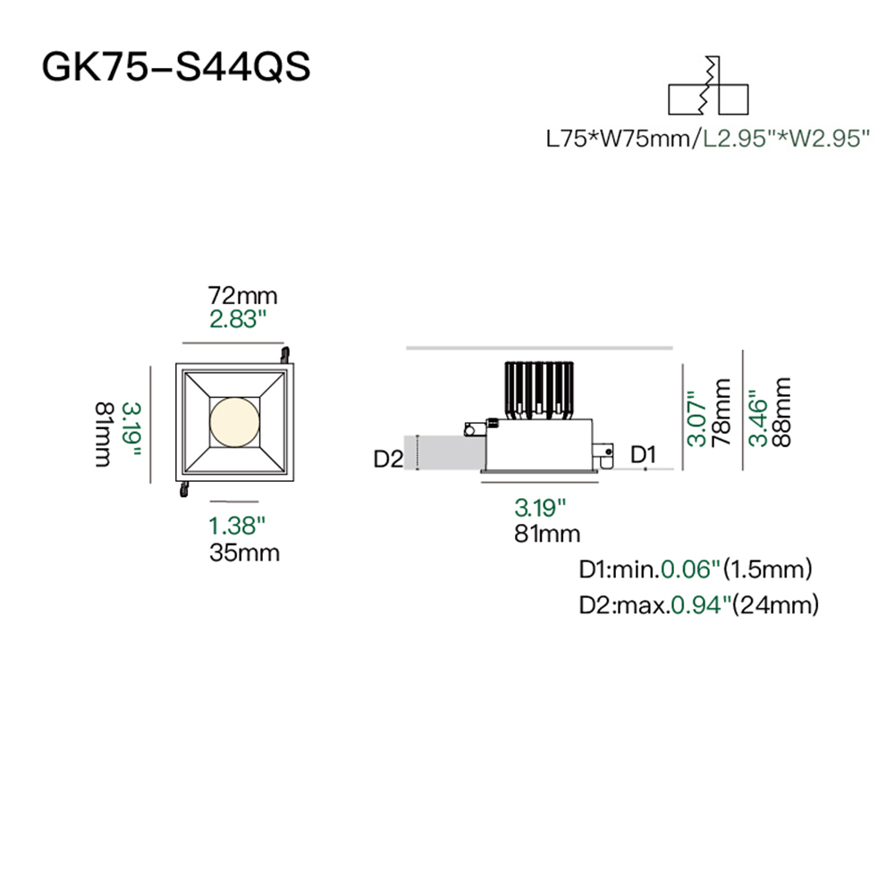 Modern single recessed LED downlight with magnetic modular design for residential and commercial spaces