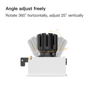 IP20 single-head recessed ceiling spotlight, angle adjustable, ideal for highlighting furniture, art, and hallways in modern homes