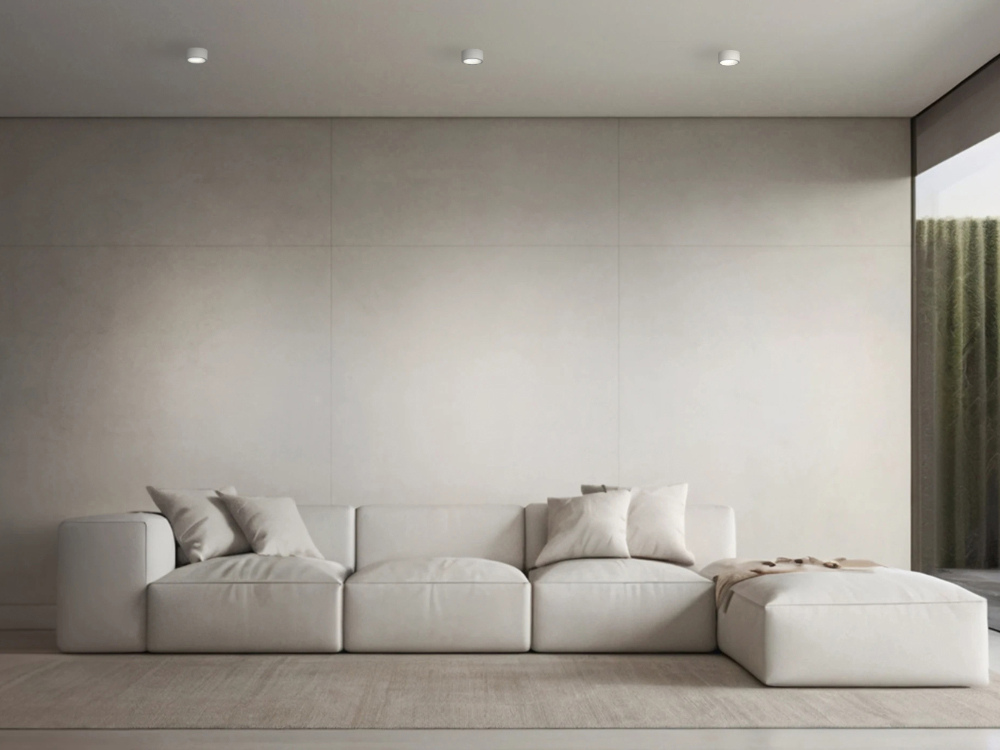 Round semi-recessed lighting