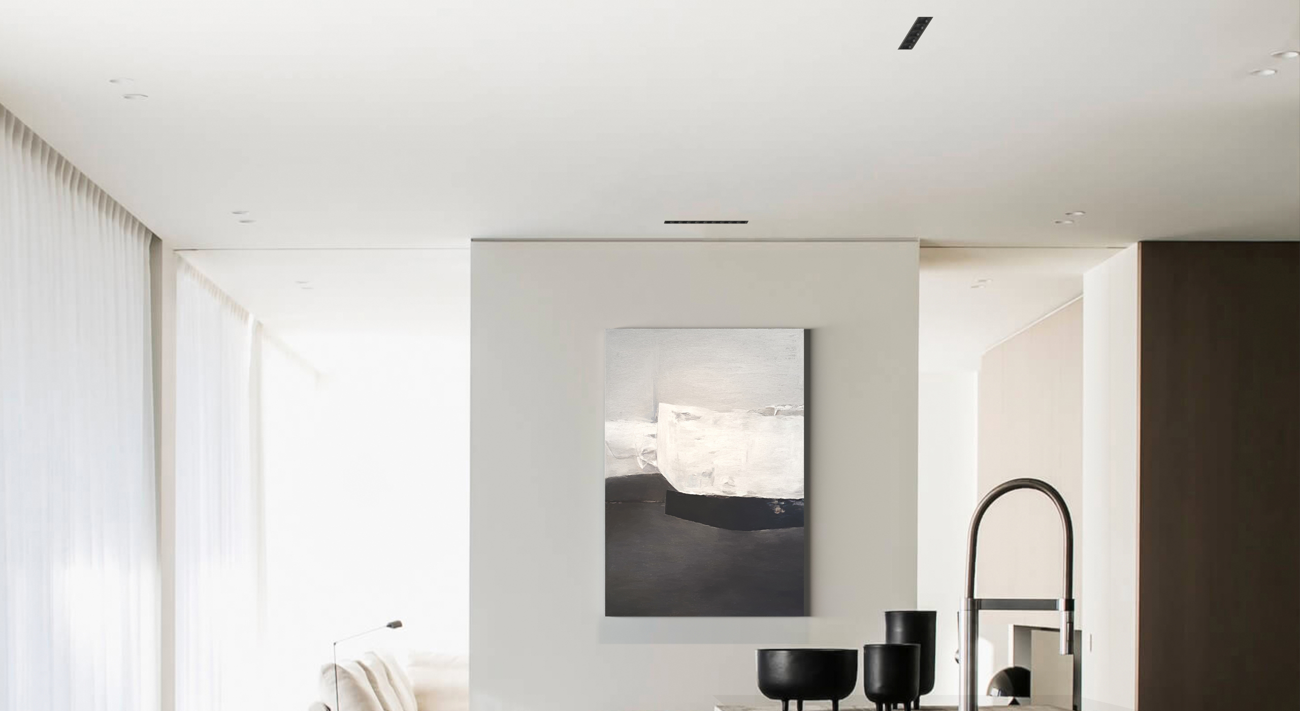 Linear recessed LED spotlight for hotel corridors offices showrooms and modern commercial interior applications
