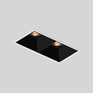 IP44 waterproof recessed double spotlight with aluminum reflector for modern bathroom, kitchen and hallway lighting