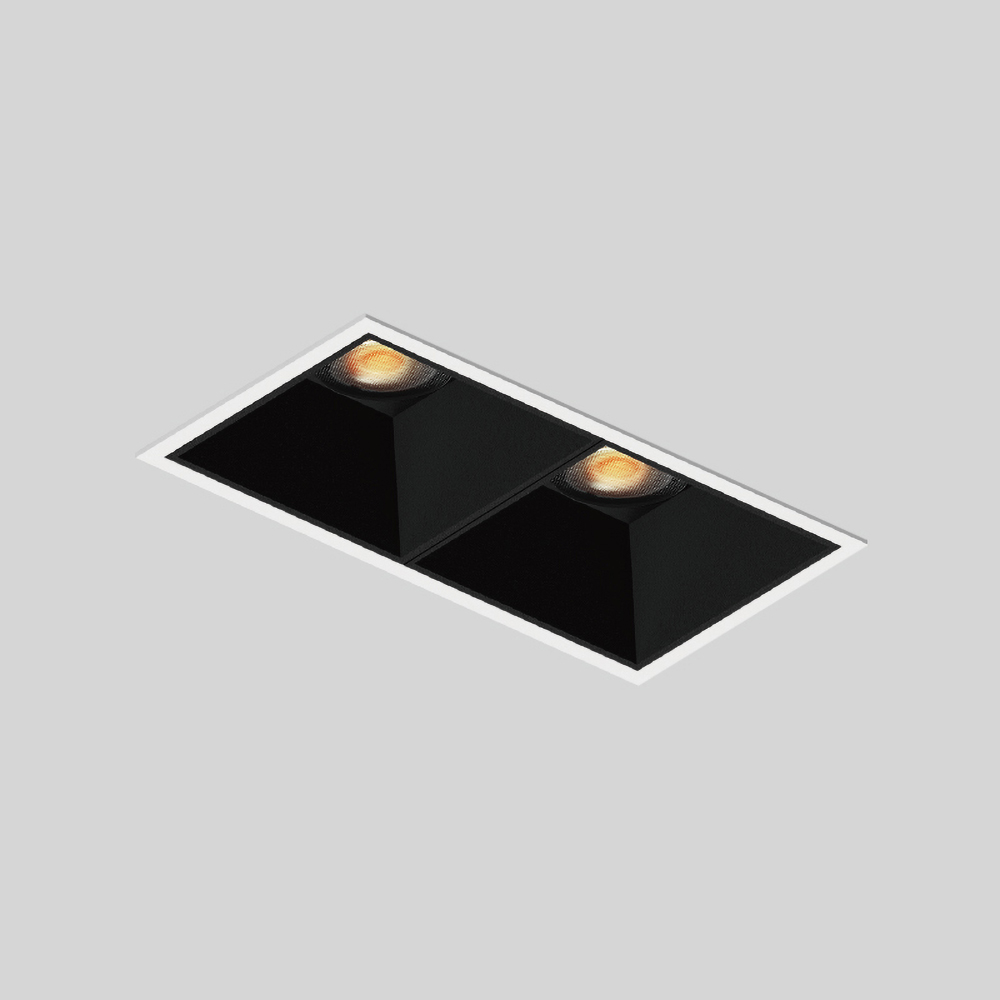 IP44 waterproof recessed double spotlight with aluminum reflector for modern bathroom, kitchen and hallway lighting