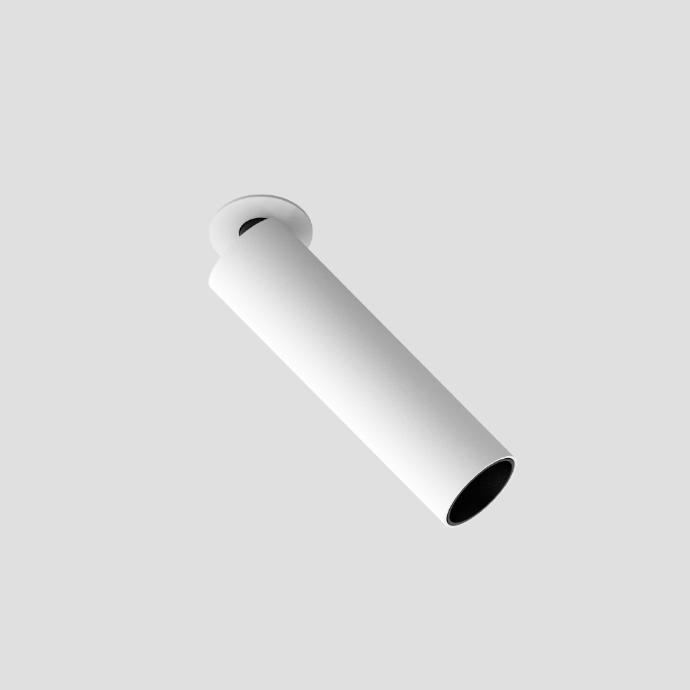 Mini adjustable recessed spotlight with slim cylindrical design for living rooms, bedrooms, hallways and modern residential lighting projects.