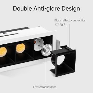03 HG-S10QS Recessed LED grille spotlight with 10 light modules for living rooms hallways and hospitality lighting