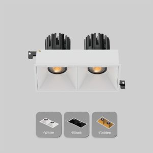 Square recessed LED spotlight with magnetic fixed design for luxury living room, hotel and retail lighting