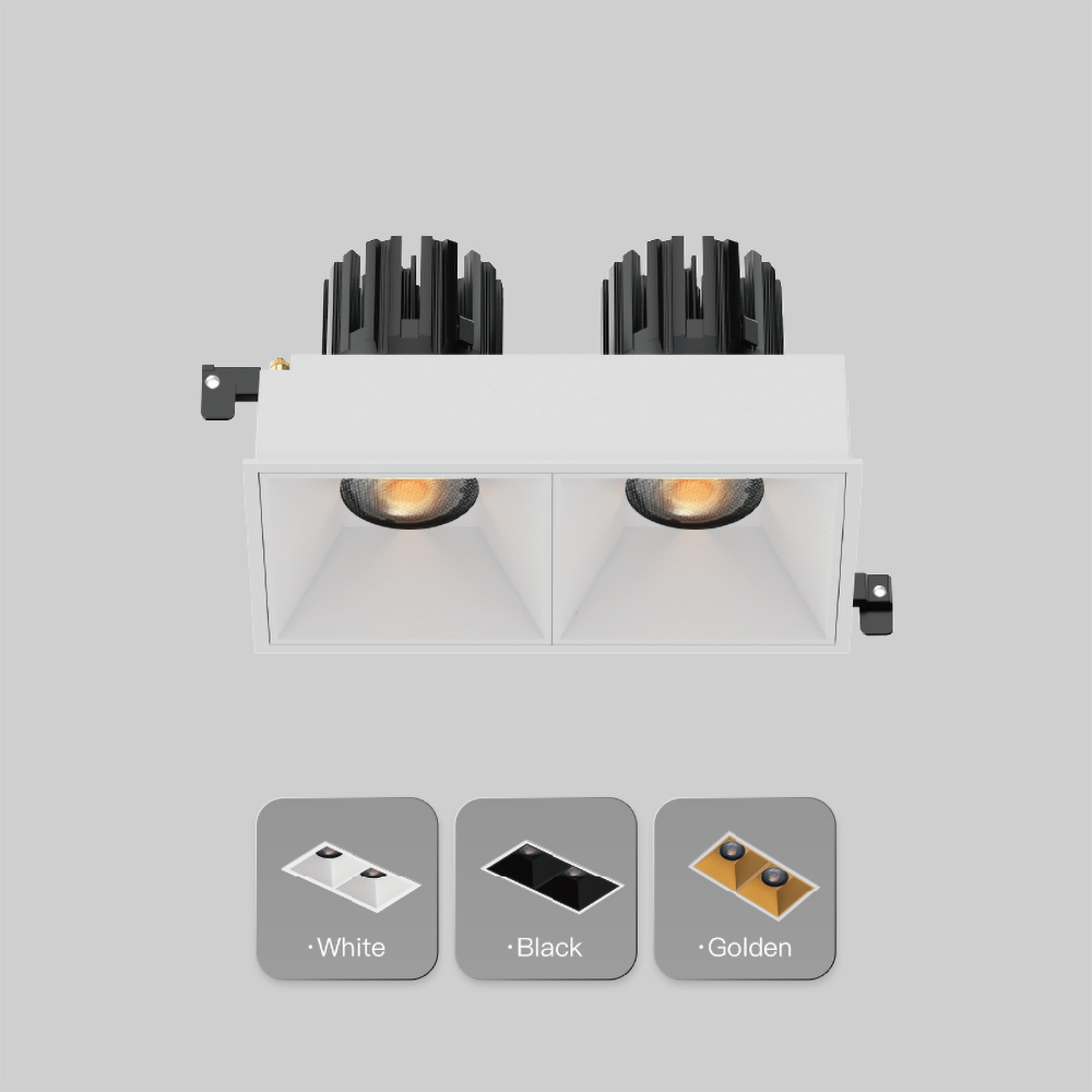 Square recessed LED spotlight with magnetic fixed design for luxury living room, hotel and retail lighting
