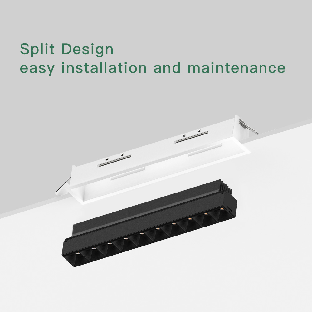 Architectural recessed grille downlight for modern residential ceilings and luxury interior lighting applications