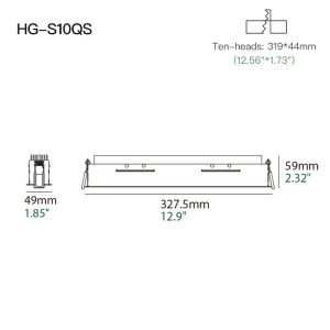 06 HG-S10QS Recessed grille spotlight for contemporary office ceilings delivering clean and uniform architectural lighting