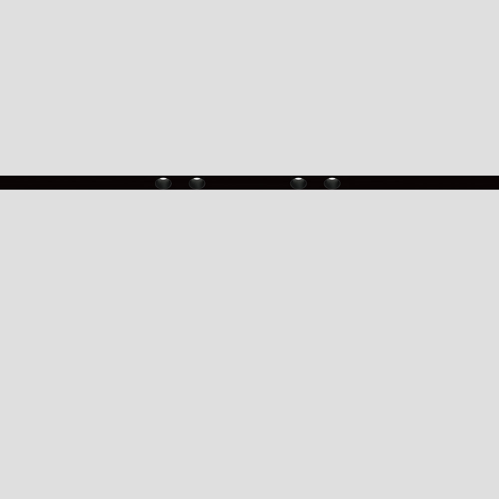 Black magnetic track lighting with multi-head LED downlight for residential and commercial spaces