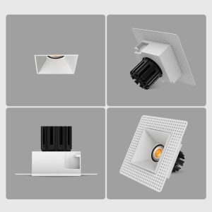 Square LED Recessed Light Premium recessed ceiling spotlight with aluminum reflector for modern kitchen island and dining room lighting