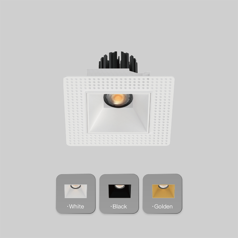 Single head recessed architectural downlight with advanced heat dissipation for indoor ceiling applications