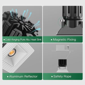 04 GK75-S44QT Waterproof recessed LED ceiling light with clean trimless appearance for modern residential lighting design