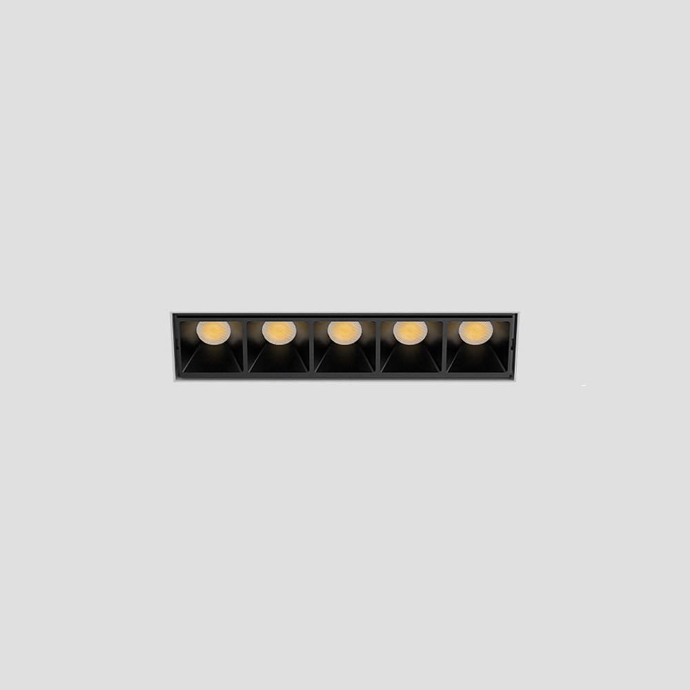 Modern recessed grille lighting fixture for kitchens living rooms meeting rooms and commercial ceiling installations