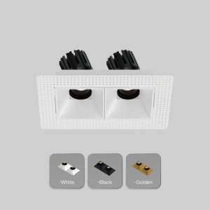 GK75-S01QT2 Dual head trimless recessed downlight for kitchen island, dining area, hotel suites and contemporary residential lighting
