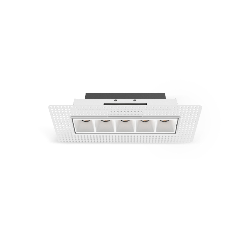 Recessed linear spotlight with five LED light sources for high-end residential and architectural lighting designs