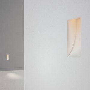 Gypsum Recessed Led Stair Light Modern square plaster wall light with trimless installation, ideal for hallways, entryways and luxury residential lighting