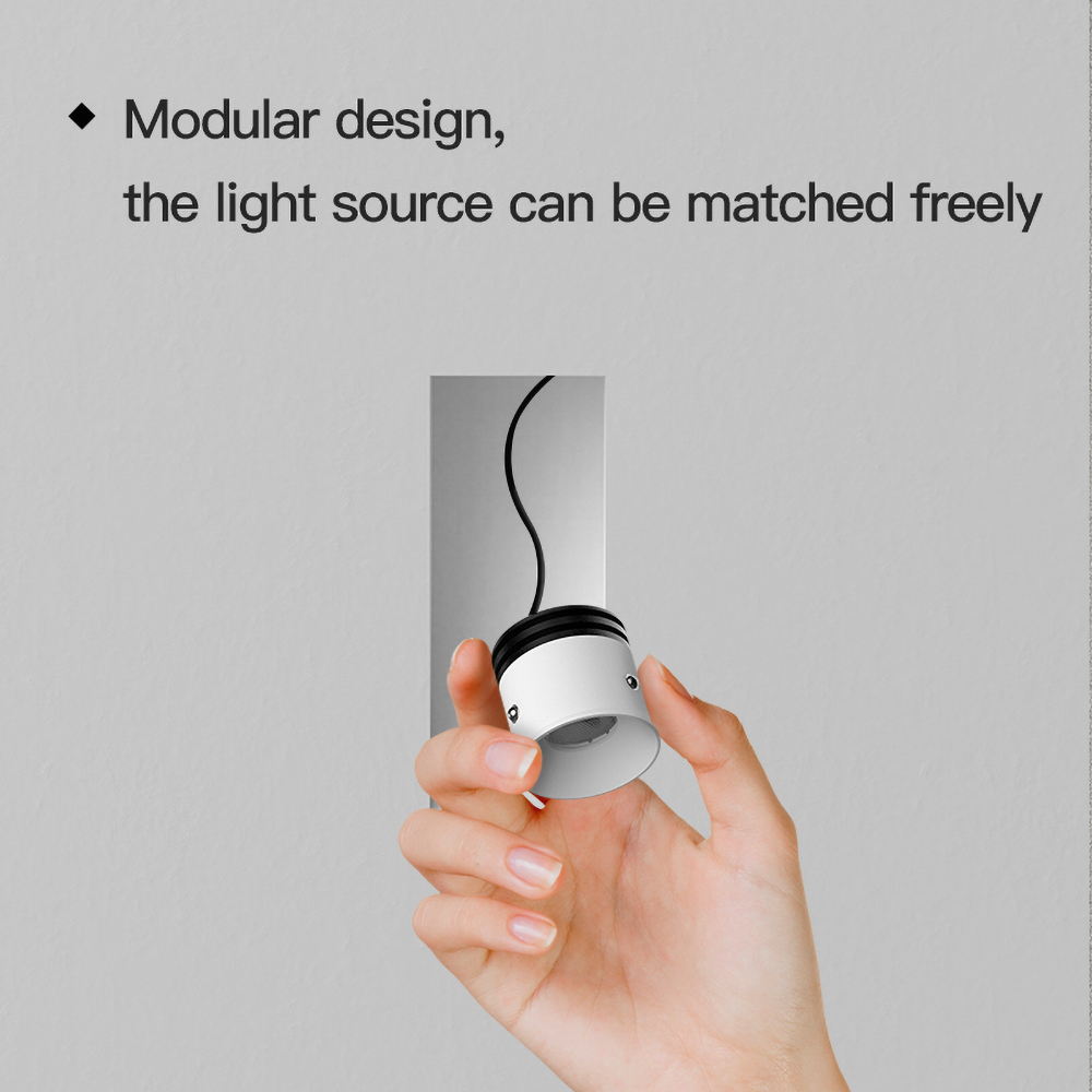 Square recessed plaster wall light for staircase and corridor lighting, seamless gypsum wall fixture for contemporary interiors