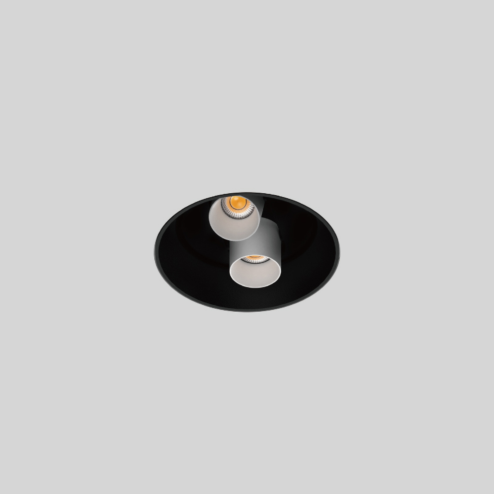3 inch trimless recessed dual head spotlight for wall washing, ideal for living room, hallway and gallery lighting