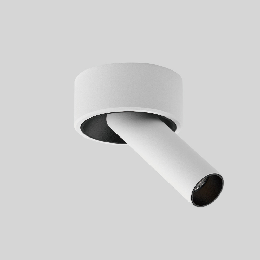 Semi recessed adjustable spotlight with extendable head, perfect for living rooms, art walls, and modern residential lighting