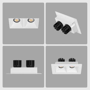 03 GK75-S44QT2 Double head recessed LED spotlight with magnetic detachable module for residential and commercial applications