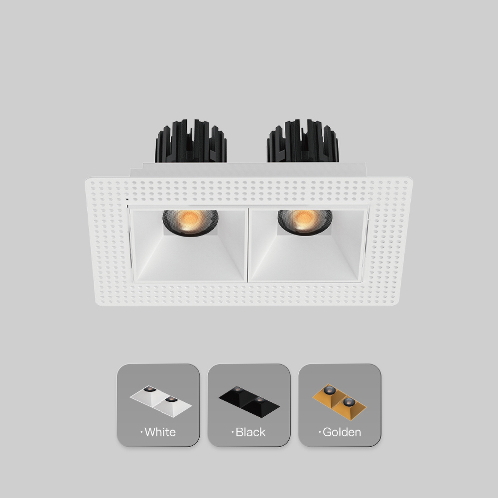 Deep anti-glare recessed square spotlight for luxury apartment, showroom and hospitality lighting solutions