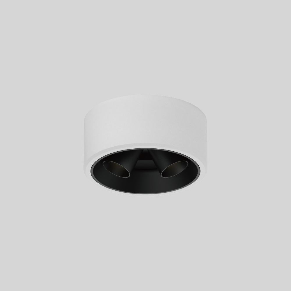 Semi recessed dual head wall washer spotlight, great for highlighting feature walls, artwork, and modern living spaces