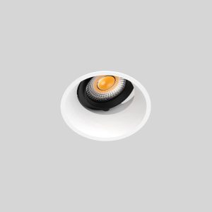 Adjustable 3 inch recessed LED spotlight with 20° tilt for accent lighting in living rooms and modern interiors