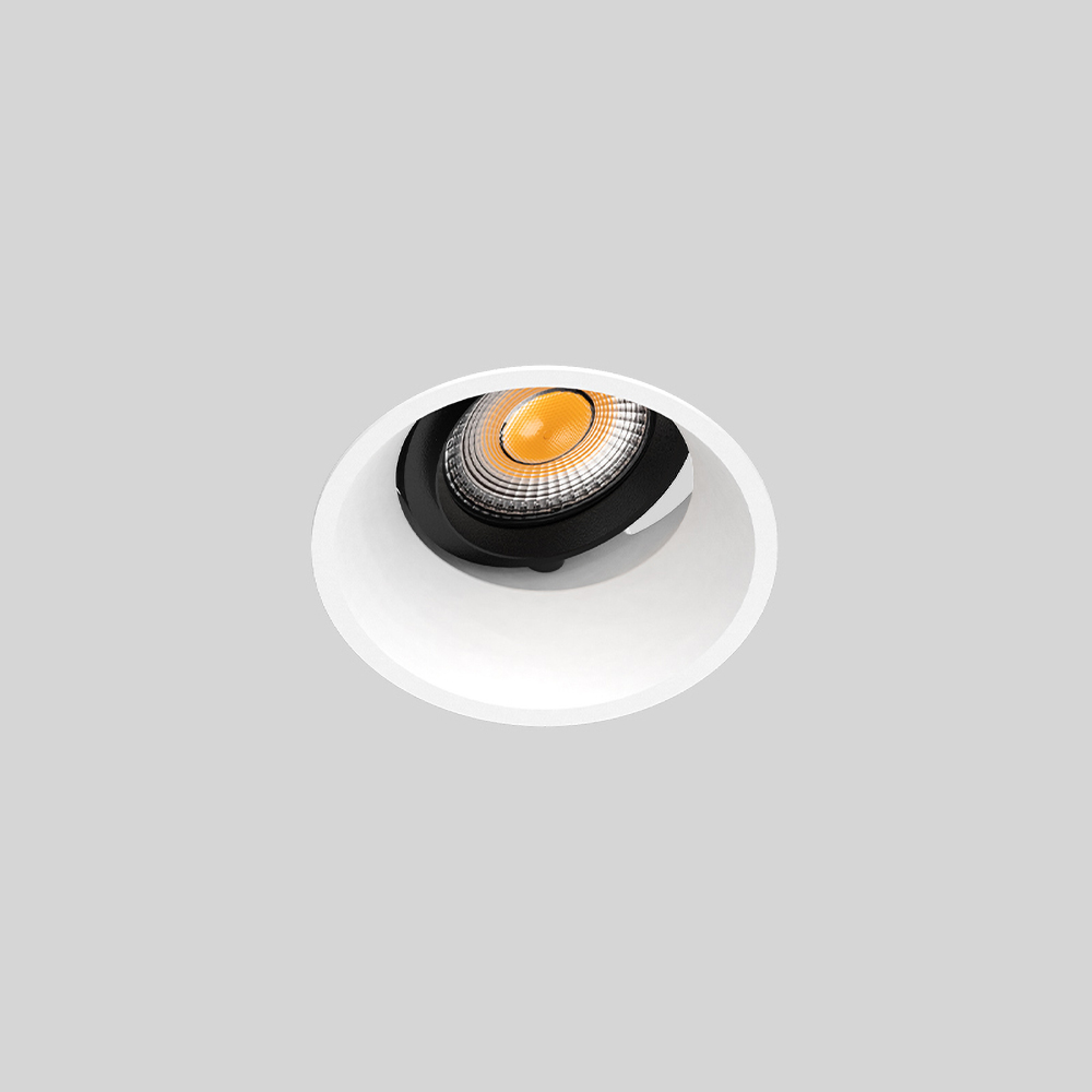 Adjustable 3 inch recessed LED spotlight with 20° tilt for accent lighting in living rooms and modern interiors