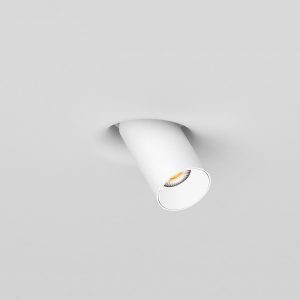 Adjustable trimless plaster spotlight with seamless ceiling integration for living rooms, galleries and luxury interiors