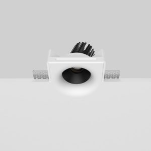 Recessed gypsum spotlight with seamless plaster-in installation, ideal for modern residential and commercial interiors