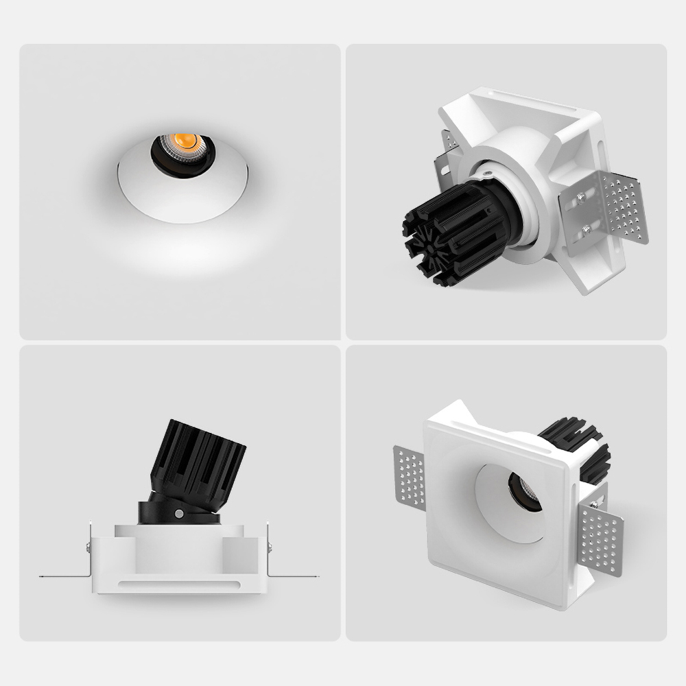 Minimalist 2 inch gypsum recessed spotlight with seamless ceiling integration for contemporary living and dining areas