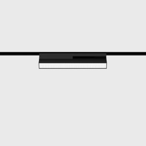 Linear magnetic track light fixture for modern living room lighting with uniform LED illumination and minimalist architectural design