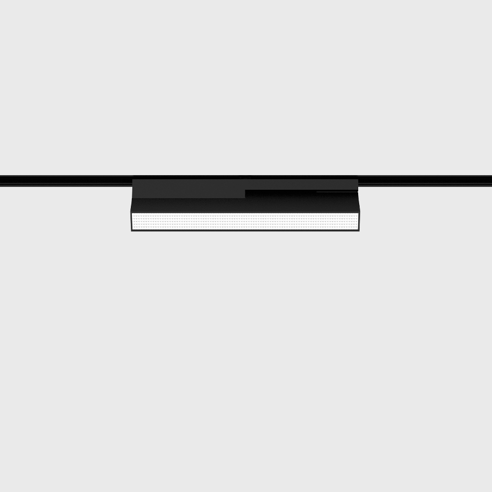 Linear magnetic track light fixture for modern living room lighting with uniform LED illumination and minimalist architectural design
