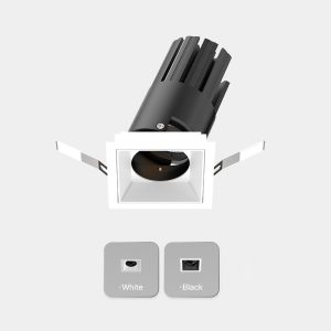 06-SG-S71QS 2 inch recessed spotlight for dining room lighting, square adjustable ceiling light delivering focused illumination and visual comfort