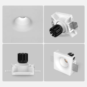 03 SG-S34QT Trimless recessed LED downlight with seamless ceiling integration for luxury home interior lighting