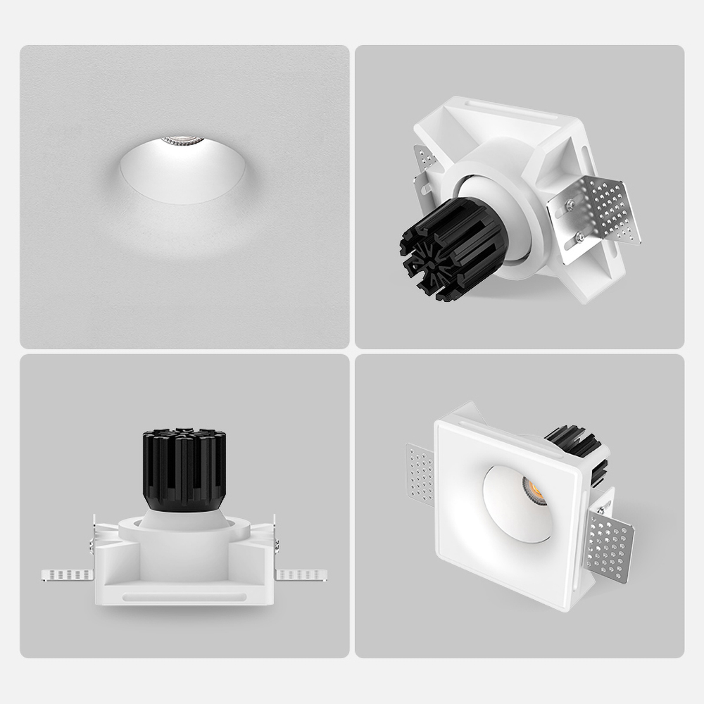 Trimless recessed LED downlight with seamless ceiling integration for luxury home interior lighting